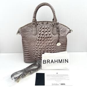 NWT Brahmin Chardonnay Melbourne Leather Large Duxbury Satchel Shoulder Handbag